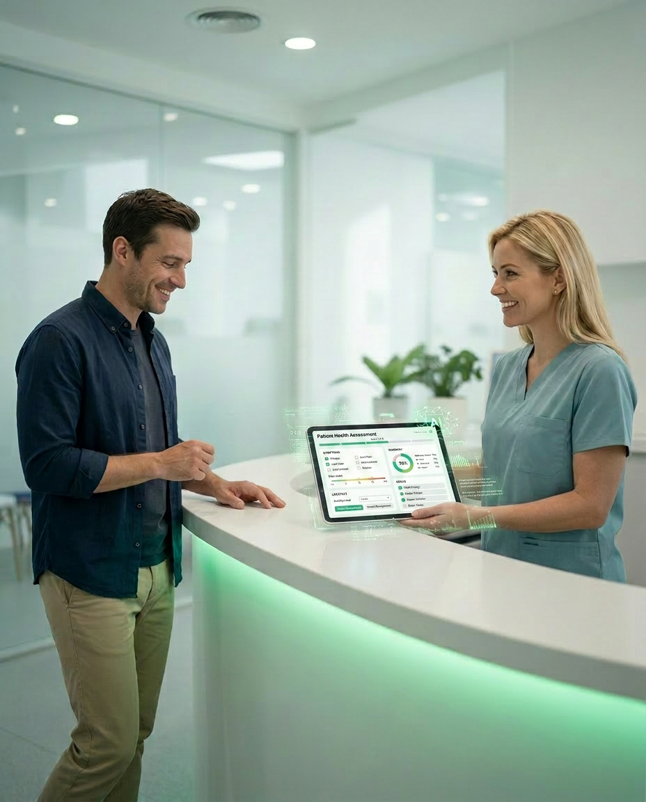 Clinic team using Ascent AI Labs software on iPads